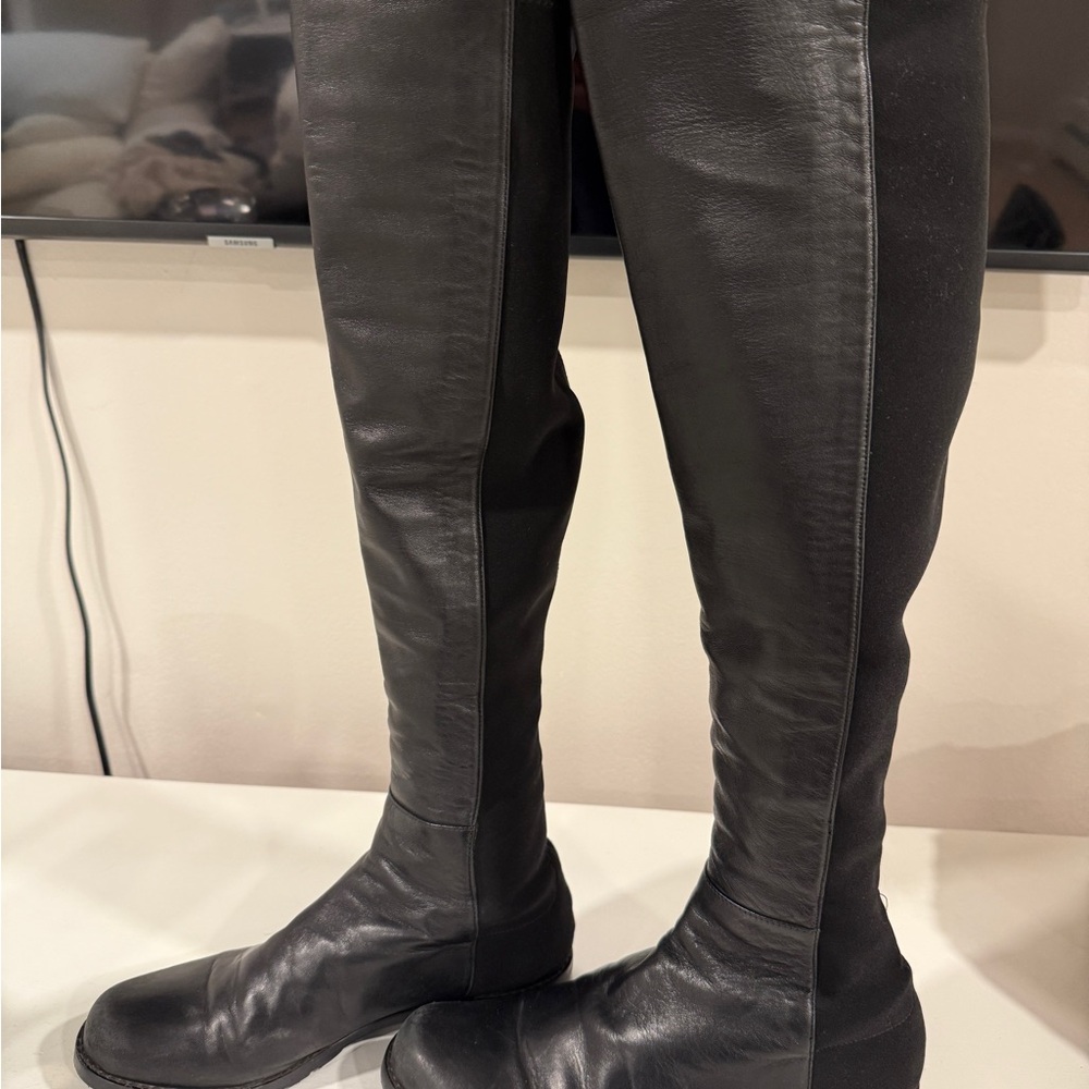 Stuart Weitzman Black Leather Boots